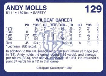 1989-90 Collegiate Collection Kentucky Wildcats #129 Andy Molls Back