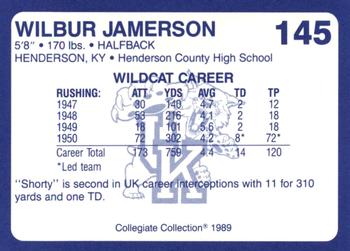 1989-90 Collegiate Collection Kentucky Wildcats #145 Wilbur Jamerson Back