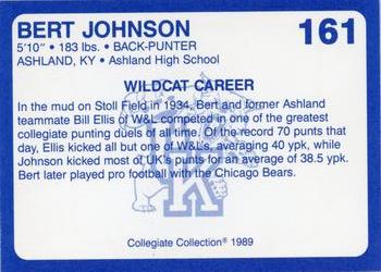 1989-90 Collegiate Collection Kentucky Wildcats #161 Bert Johnson Back