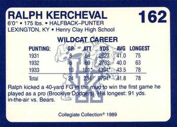 1989-90 Collegiate Collection Kentucky Wildcats #162 Ralph Kercheval Back