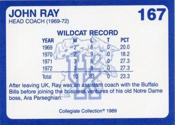 1989-90 Collegiate Collection Kentucky Wildcats #167 John Ray Back