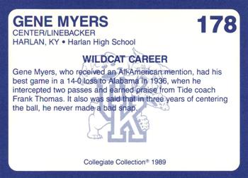 1989-90 Collegiate Collection Kentucky Wildcats #178 Gene Myers Back