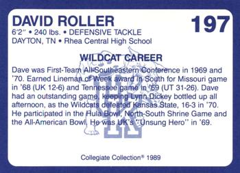 1989-90 Collegiate Collection Kentucky Wildcats #197 Dave Roller Back