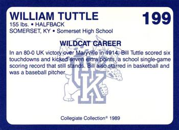 1989-90 Collegiate Collection Kentucky Wildcats #199 William Tuttle Back