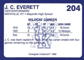 1989-90 Collegiate Collection Kentucky Wildcats #204 J.C. Everett Back