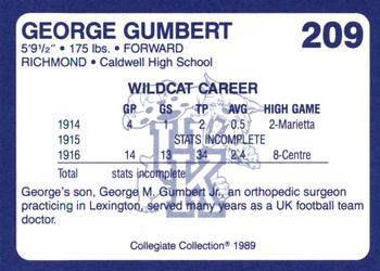 1989-90 Collegiate Collection Kentucky Wildcats #209 George Gumbert Back