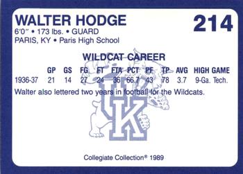 1989-90 Collegiate Collection Kentucky Wildcats #214 Walter Hodge Back