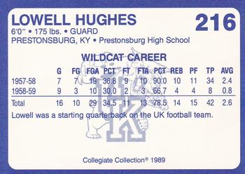 1989-90 Collegiate Collection Kentucky Wildcats #216 Lowell Hughes Back