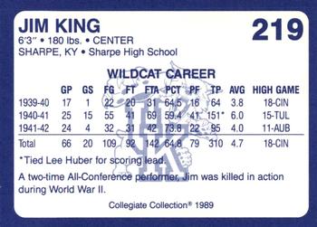 1989-90 Collegiate Collection Kentucky Wildcats #219 Jim King Back