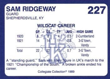 1989-90 Collegiate Collection Kentucky Wildcats #227 Sam Ridgeway Back