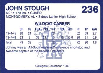 1989-90 Collegiate Collection Kentucky Wildcats #236 John Stough Back