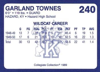 1989-90 Collegiate Collection Kentucky Wildcats #240 Garland Townes Back