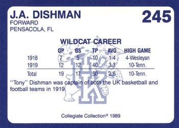 1989-90 Collegiate Collection Kentucky Wildcats #245 J.A. Dishman Back