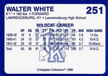 1989-90 Collegiate Collection Kentucky Wildcats #251 Waller White Back