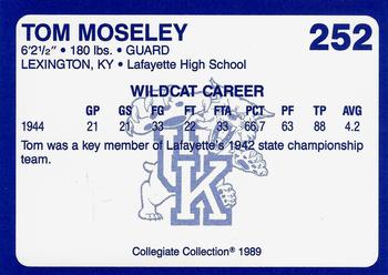 1989-90 Collegiate Collection Kentucky Wildcats #252 Tom Moseley Back