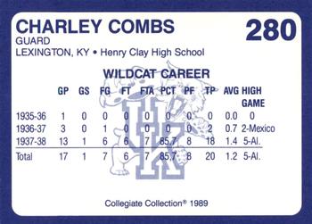 1989-90 Collegiate Collection Kentucky Wildcats #280 Charley Combs Back
