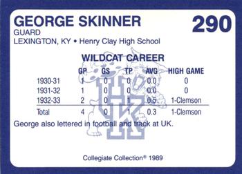 1989-90 Collegiate Collection Kentucky Wildcats #290 George Skinner Back