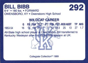 1989-90 Collegiate Collection Kentucky Wildcats #292 Bill Bibb Back