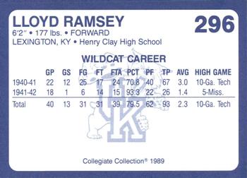 1989-90 Collegiate Collection Kentucky Wildcats #296 Lloyd Ramsey Back