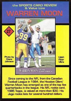1992 The Sports Card Review & Value Line Prime Pics #27 Warren Moon Back