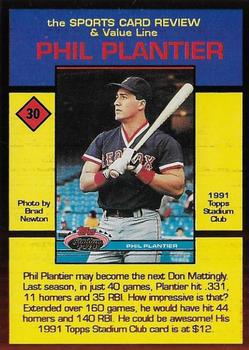 1992 The Sports Card Review & Value Line Prime Pics #30 Phil Plantier Back