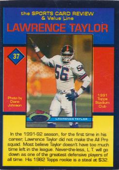 1992 The Sports Card Review & Value Line Prime Pics #37 Lawrence Taylor Back
