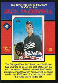 1992 The Sports Card Review & Value Line Prime Pics #47 Jack McDowell Back