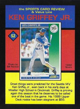 1992 The Sports Card Review & Value Line Prime Pics #52 Ken Griffey Jr. Back