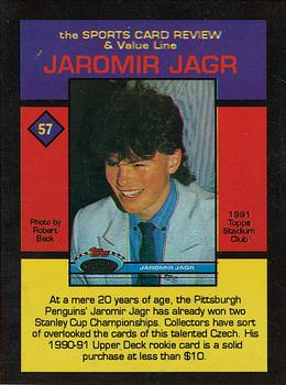 1992 The Sports Card Review & Value Line Prime Pics #57 Jaromir Jagr Back