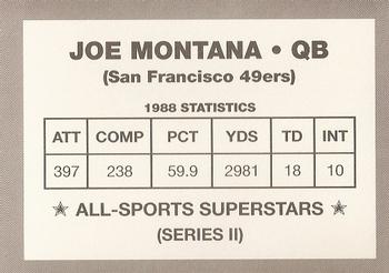 1989-90 All-Sports Superstars Series 1-4 (unlicensed) #NNO Super Bowl Joe Back