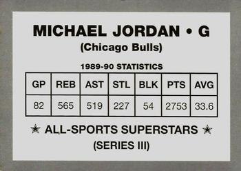 1989-90 All-Sports Superstars Series 1-4 (unlicensed) #NNO Michael Jordan Back