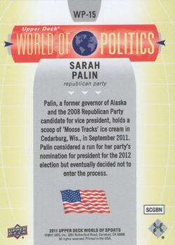 2011 Upper Deck World of Sports - World of Politics #WP-15 Sarah Palin Back