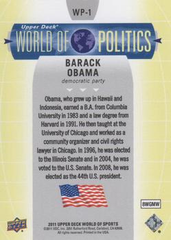 2011 Upper Deck World of Sports - World of Politics #WP-1 Barack Obama Back