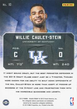 2015 Panini Black Friday - Rated Rookie Thick #10 Willie Cauley-Stein Back