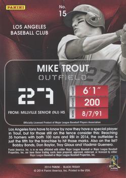 2014 Panini Black Friday #15 Mike Trout Back