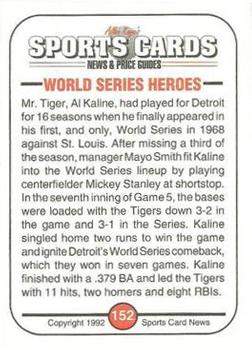 1991 Allan Kaye's Sports Cards News Magazine - Standard-Sized 1992 #152 Al Kaline Back