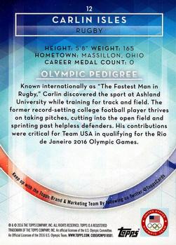 2016 Topps U.S. Olympic & Paralympic Team Hopefuls #12 Carlin Isles Back
