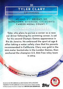 2016 Topps U.S. Olympic & Paralympic Team Hopefuls #30 Tyler Clary Back