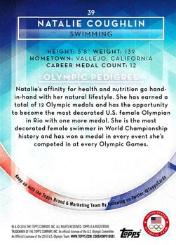 2016 Topps U.S. Olympic & Paralympic Team Hopefuls #39 Natalie Coughlin Back