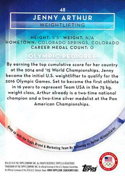 2016 Topps U.S. Olympic & Paralympic Team Hopefuls #48 Jenny Arthur Back