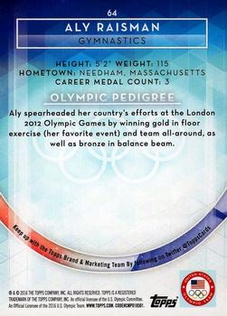 2016 Topps U.S. Olympic & Paralympic Team Hopefuls #64 Aly Raisman Back