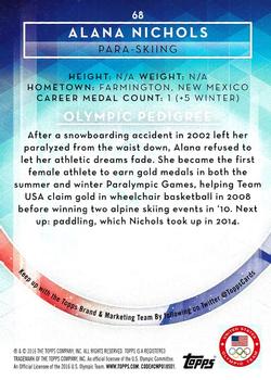 2016 Topps U.S. Olympic & Paralympic Team Hopefuls #68 Alana Nichols Back
