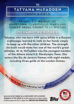 2016 Topps U.S. Olympic & Paralympic Team Hopefuls #70 Tatyana McFadden Back
