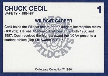 1990 Collegiate Collection Arizona Wildcats - Promo Set #1 Chuck Cecil Back