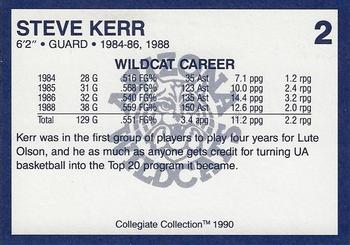 1990 Collegiate Collection Arizona Wildcats - Promo Set #2 Steve Kerr Back