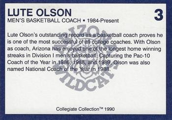 1990 Collegiate Collection Arizona Wildcats - Promo Set #3 Lute Olson Back
