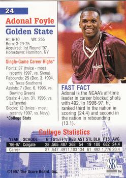1997-98 Score Board Autographed Collection - Strongbox #24 Adonal Foyle Back