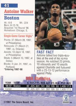 1997-98 Score Board Autographed Collection - Strongbox #41 Antoine Walker Back