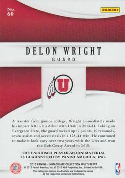 2015 Panini Immaculate Collection Collegiate - Immaculate Jumbos #60 Delon Wright Back
