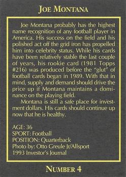 1993 The Investor's Journal #4 Joe Montana Back